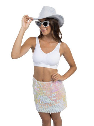 Witte Pailletten Rok Dames van CHAKS koop je bij Partywinkel