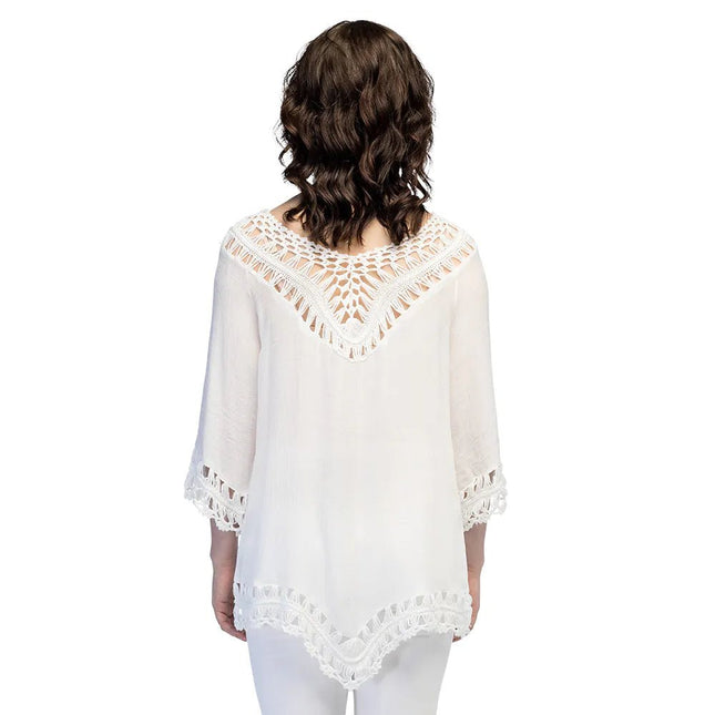 Witte Poncho Dames Salinas van Boland koop je bij Partywinkel