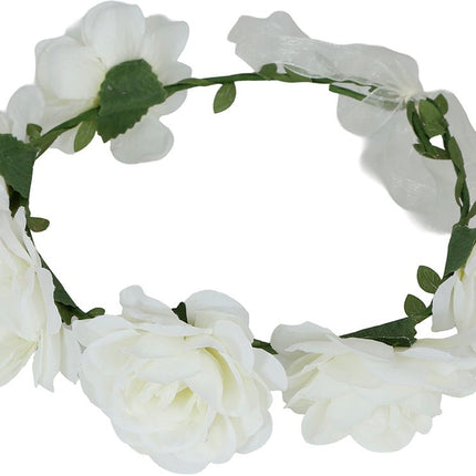 Witte Rozen Hoofdband van Fiestas Guirca koop je bij Partywinkel