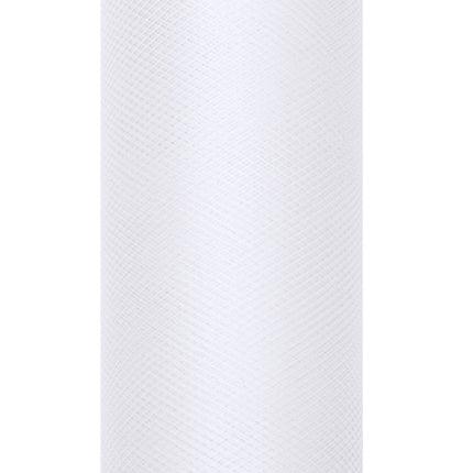 Witte Tule Rol 50cm 9m van Partydeco koop je bij Partywinkel