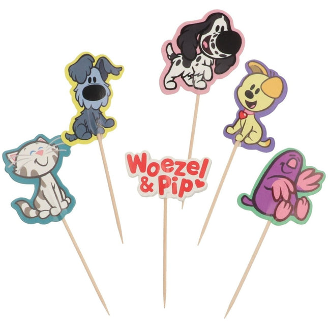 Woezel En Pip Cupcake Toppers 6st van Folat koop je bij Partywinkel