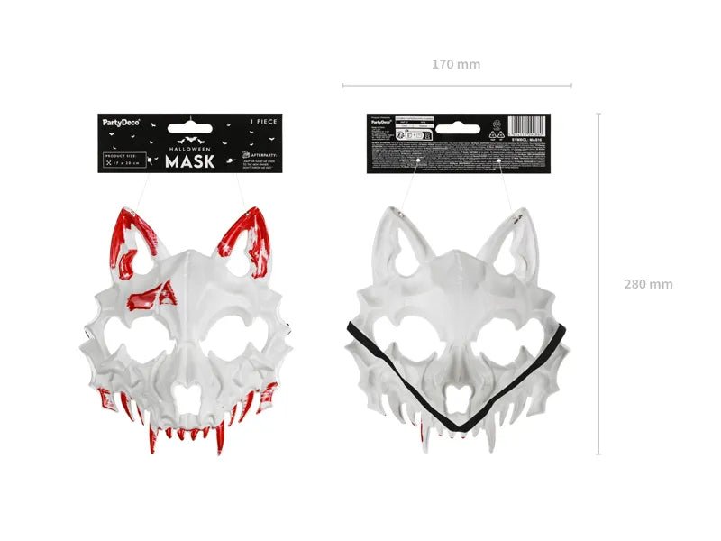 Wolf Masker Wit Rood van Partydeco koop je bij Partywinkel