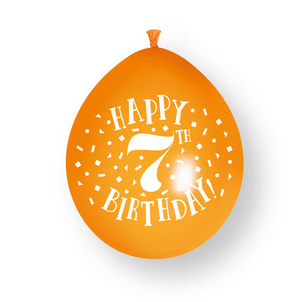 10 kpl Hyvää 7. syntymäpäivää 23cm lateksi ilmapallot