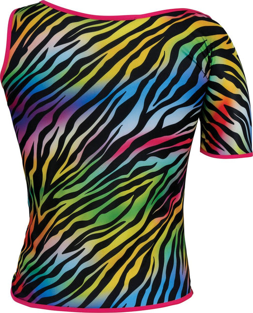 Zebra Shirt Gekleurd Dames van Fiestas Guirca koop je bij Partywinkel