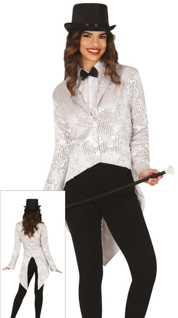 Zilveren Blazer Dames Pailletten van Fiestas Guirca koop je bij Partywinkel