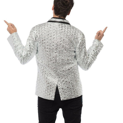 Zilveren Blazer Heren van Partychimp koop je bij Partywinkel