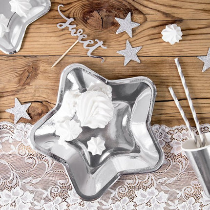 Zilveren Bordjes 18cm 6st van Partydeco koop je bij Partywinkel
