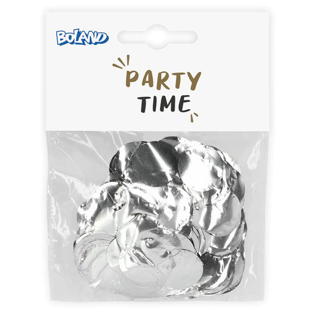 Zilveren Confetti Zak Metallic 30g van Boland koop je bij Partywinkel