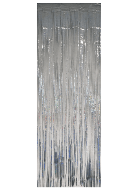 Zilveren Deurgordijn Holografisch 2,5m van Partydeco koop je bij Partywinkel