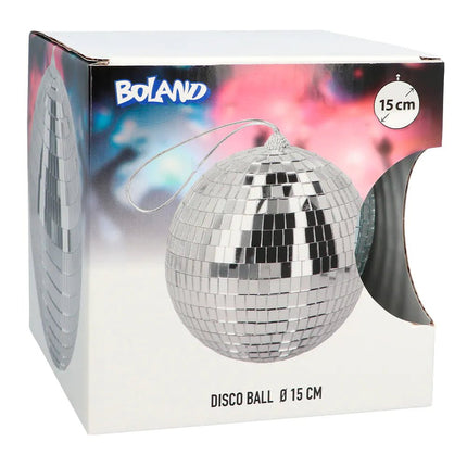 Zilveren Discobal 15cm van Boland koop je bij Partywinkel