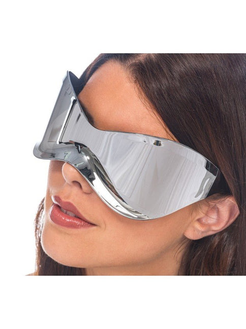 Zilveren Futuristische Spiegelbril van CHAKS koop je bij Partywinkel