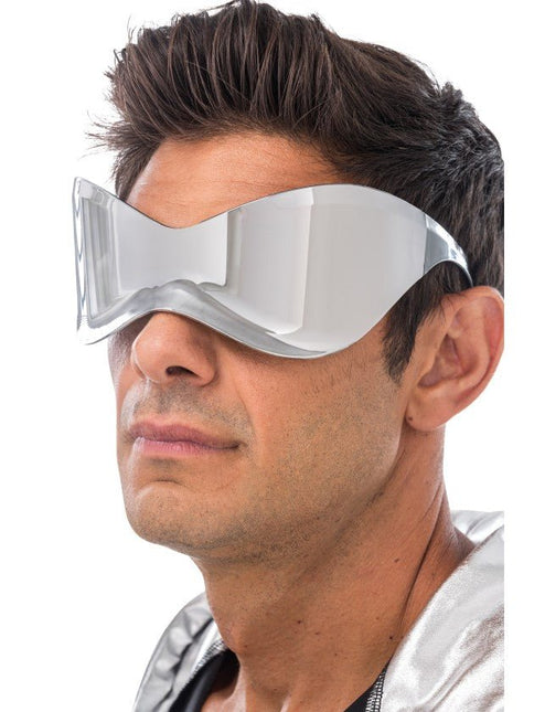 Zilveren Futuristische Spiegelbril van CHAKS koop je bij Partywinkel