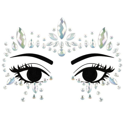 Zilveren Gezicht Stickers Glow In The Dark 15cm van Partydeco koop je bij Partywinkel