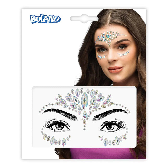 Zilveren Gezicht Stickers Olivia van Boland koop je bij Partywinkel