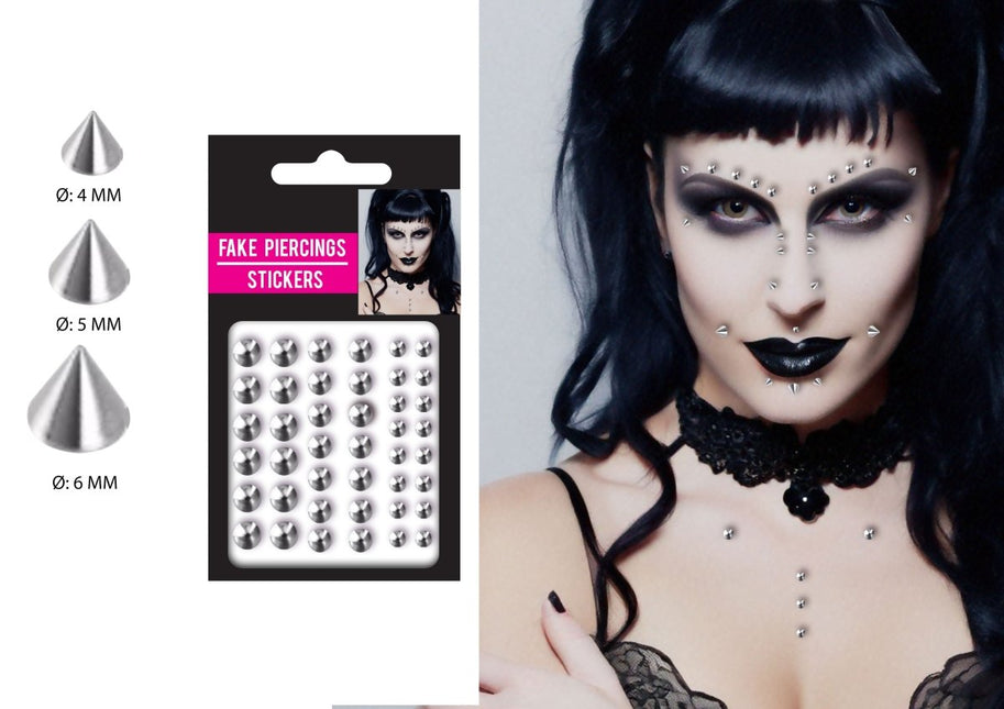 Zilveren Gezicht Stickers Piercing van Fiestas Guirca koop je bij Partywinkel