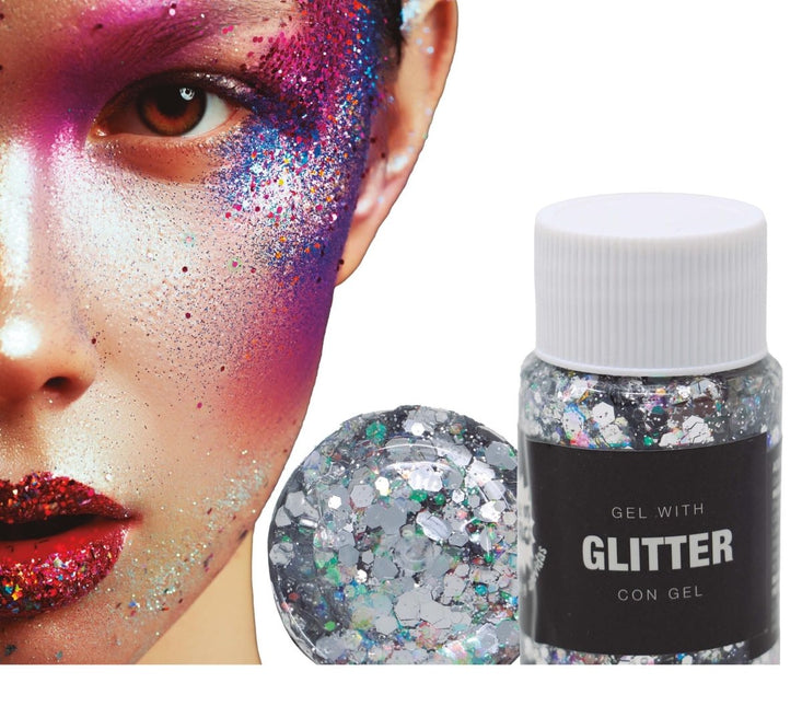 Zilveren Glitter Gel van Fiestas Guirca koop je bij Partywinkel