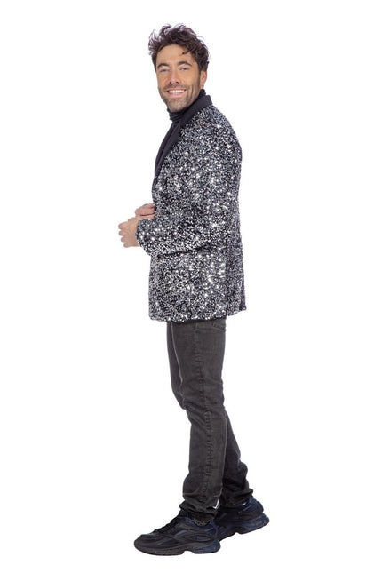 Zilveren Jas Heren Pailletten van Wilbers & Wilbers koop je bij Partywinkel