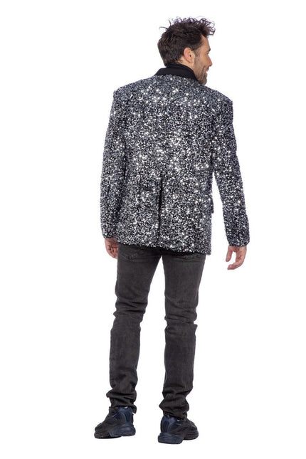 Zilveren Jas Heren Pailletten van Wilbers & Wilbers koop je bij Partywinkel