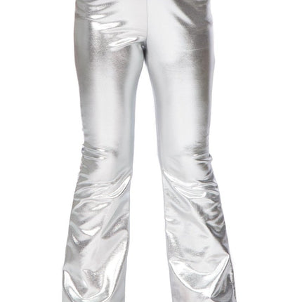 Zilveren Legging Kind Flared Metallic van Wilbers & Wilbers koop je bij Partywinkel