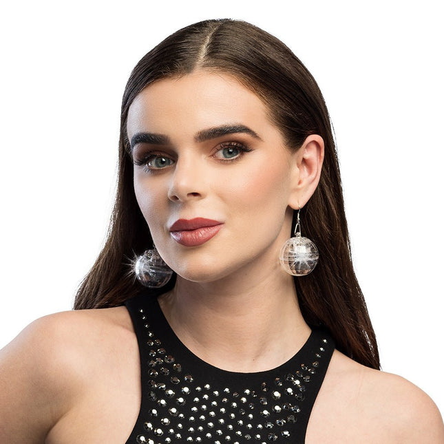 Zilveren Oorbellen Discoballen Led van Boland koop je bij Partywinkel