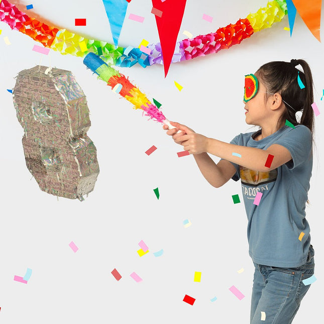 Zilveren Pinata 0 Jaar Holografisch 40cm van Boland koop je bij Partywinkel