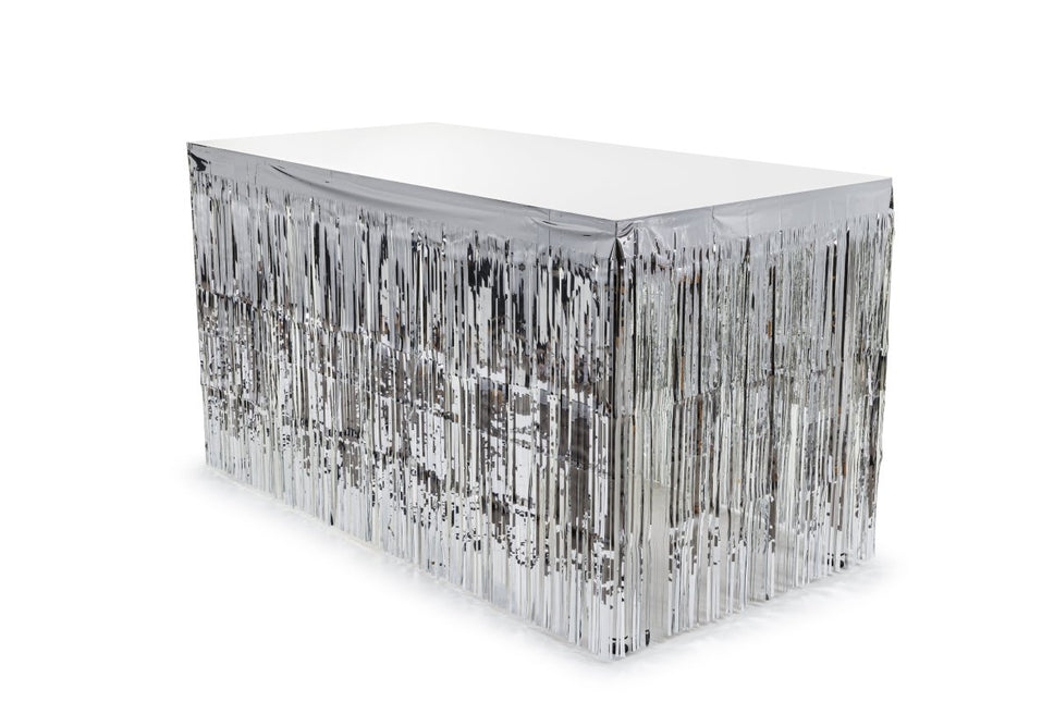 Zilveren Tafelrok 3m van Partydeco koop je bij Partywinkel