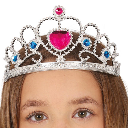 Zilveren Tiara Kind van Fiestas Guirca koop je bij Partywinkel