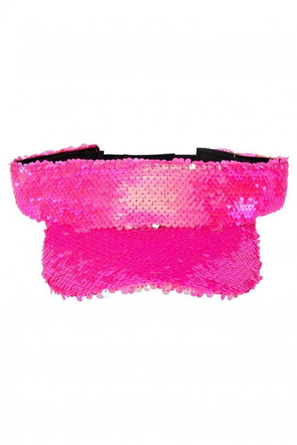 Zonneklep Met Pailletten Pink van PartyXplosion koop je bij Partywinkel