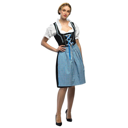 Zwart Blauwe Dirndl Jurk Oktoberfest Dames van Boland koop je bij Partywinkel
