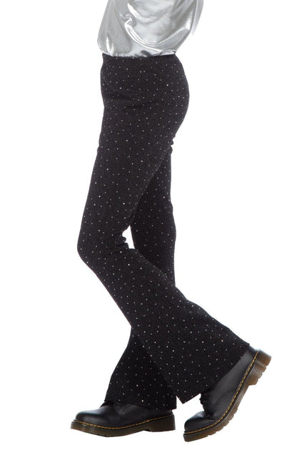 Zwart Broek Glitter Flared van Wilbers & Wilbers koop je bij Partywinkel
