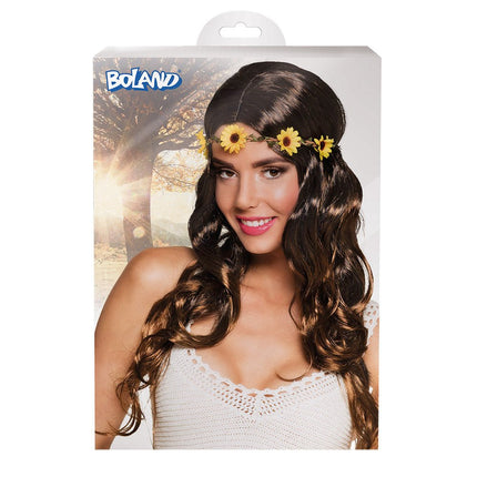 Zwart Bruine Pruik Joy Met Hoofdband van Boland koop je bij Partywinkel