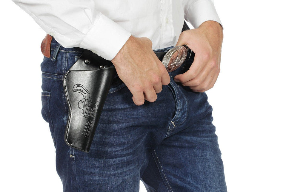 Zwart Holster Nep Leer van Wilbers & Wilbers koop je bij Partywinkel