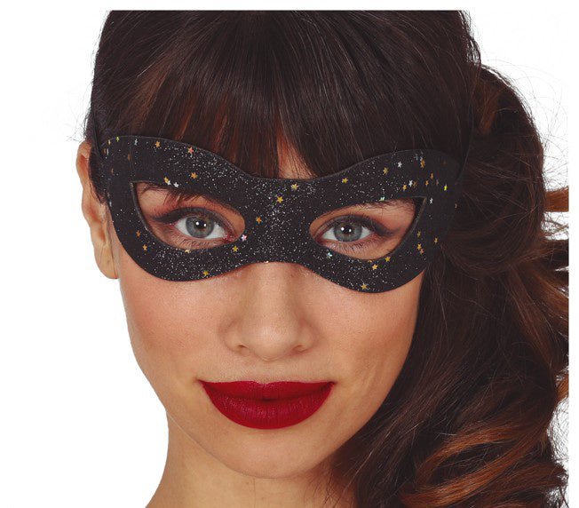 Zwart Oogmasker Goud Ster van Fiestas Guirca koop je bij Partywinkel