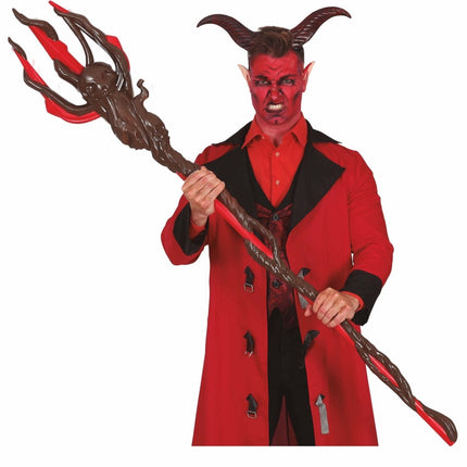 Zwart Rode Halloween Drietand 1,5m van Fiestas Guirca koop je bij Partywinkel