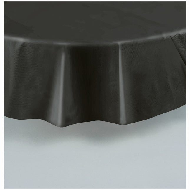 Zwart Tafelkleed Rond 2,13m van Unique koop je bij Partywinkel