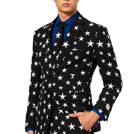 Zwart Wit Sterren Pak Heren OppoSuits van OppoSuits koop je bij Partywinkel