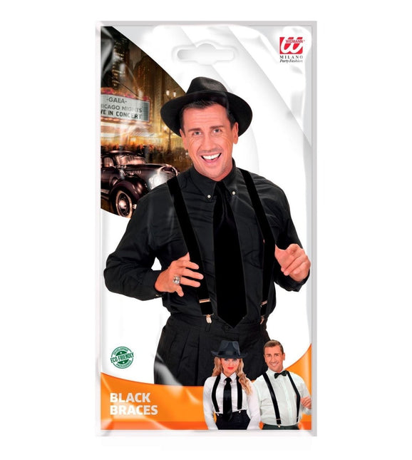 Zwart Zilveren Bretels van Widmann koop je bij Partywinkel