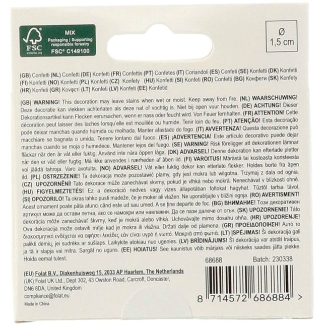 Zwart Zilveren Confetti Zwart 14gr van Folat koop je bij Partywinkel