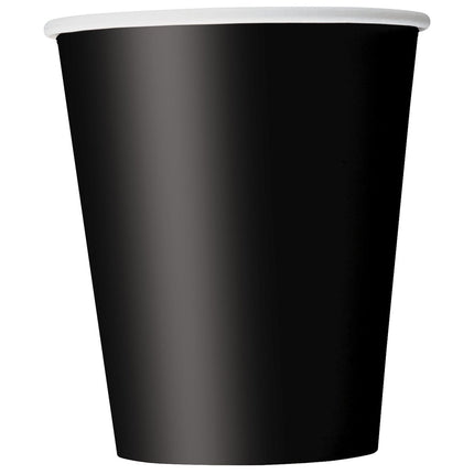 Zwarte Bekers 266ml 14st van Unique koop je bij Partywinkel