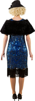 Zwarte Bontstola 50s van Orlob koop je bij Partywinkel