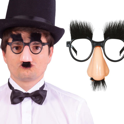 Zwarte Bril Met Neus En Wenkbrauwen van Fiestas Guirca koop je bij Partywinkel