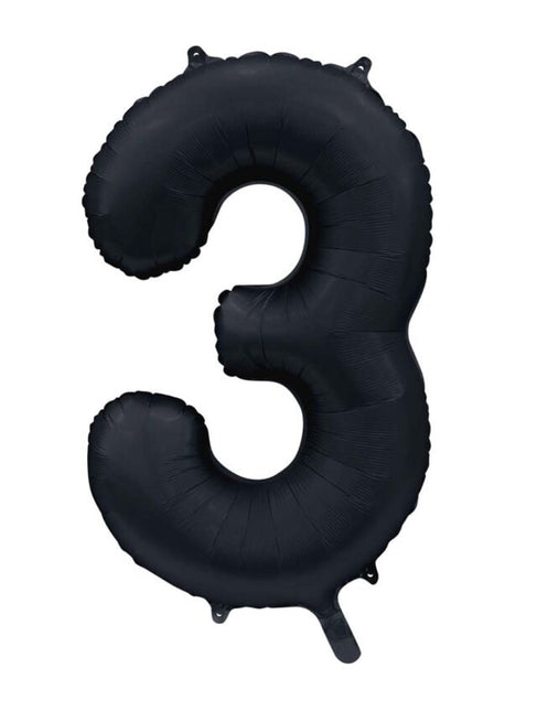 Zwarte Cijfer Ballon 3 Jaar Glans 86cm van WeFiesta koop je bij Partywinkel
