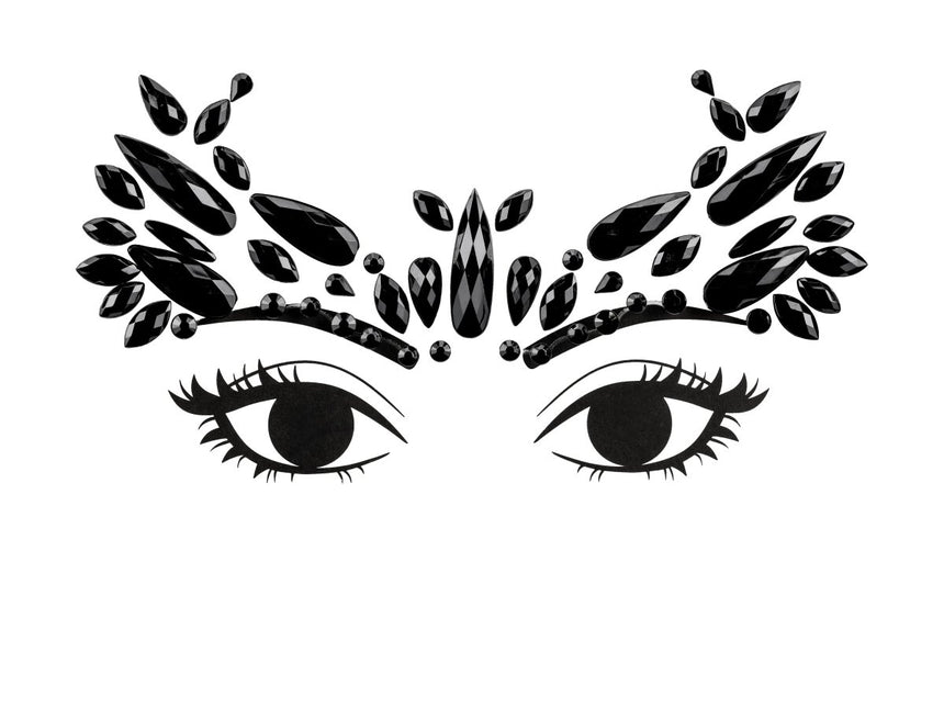 Zwarte Gezicht Stickers Kristallen van Partydeco koop je bij Partywinkel