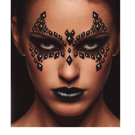 Zwarte Gezicht Stickers Vleermuis 30x14 cm van Fiestas Guirca koop je bij Partywinkel