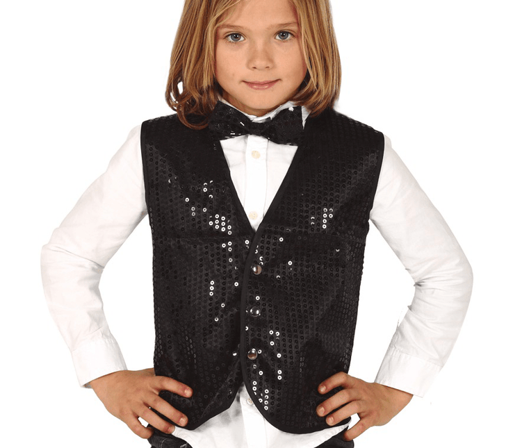 Zwarte Gilet Pailletten Kind van Fiestas Guirca koop je bij Partywinkel