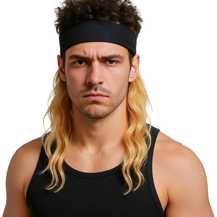 Zwarte Haarband Met Blonde Haren van Fiestas Guirca koop je bij Partywinkel