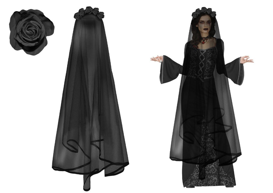 Zwarte Haarband Sluier van Fiestas Guirca koop je bij Partywinkel