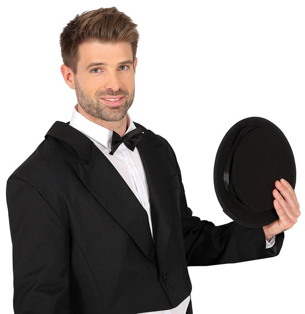 Zwarte Hoge Hoed Opvouwbaar 21cm van Fiestas Guirca koop je bij Partywinkel