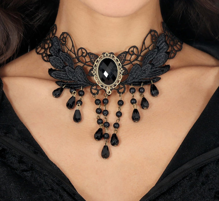 Zwarte Ketting Met Kralen van Fiestas Guirca koop je bij Partywinkel