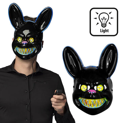 Zwarte Masker Led Rabbit van Boland koop je bij Partywinkel